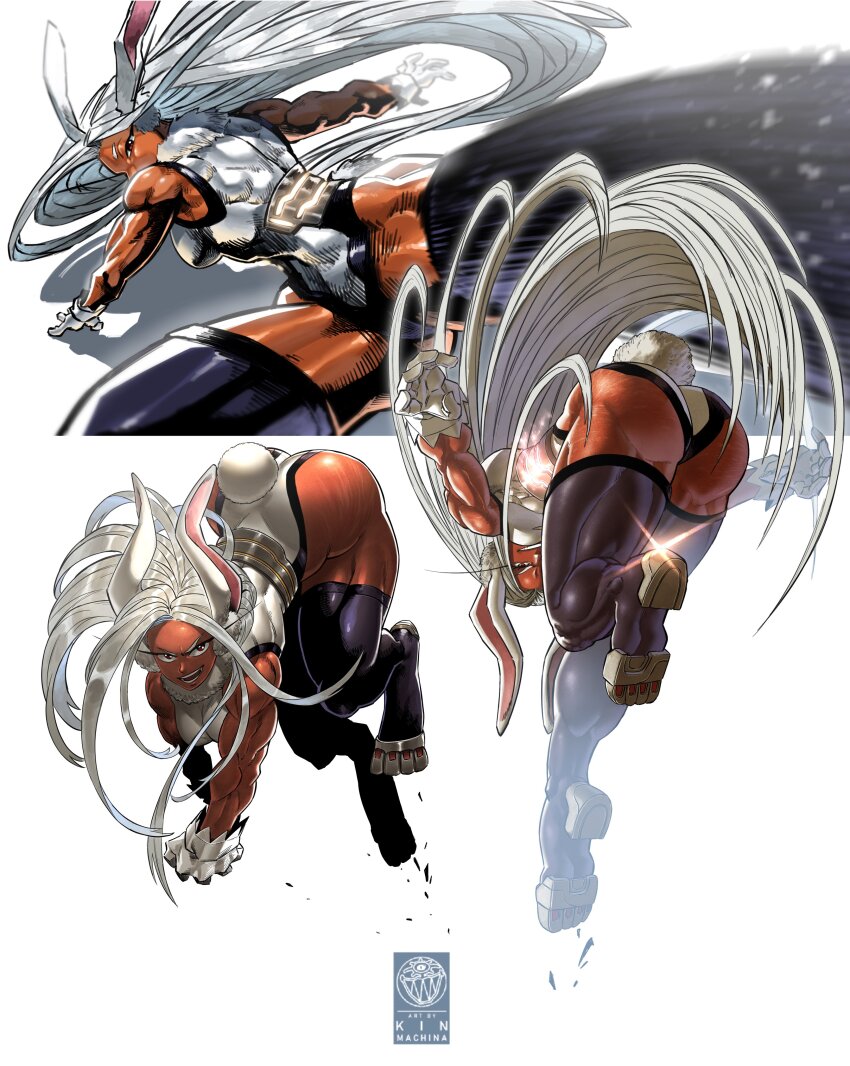 absurdres, artist_logo, ass, boku_no_hero_academia, dark-skinned_female, dark_skin, floating_hair, gloves