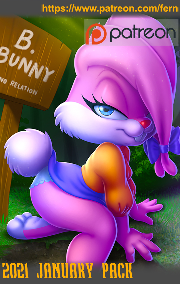 14-bis, 1girl, 2021, ass, babs_bunny, blue_eyes, bow, buck_teeth