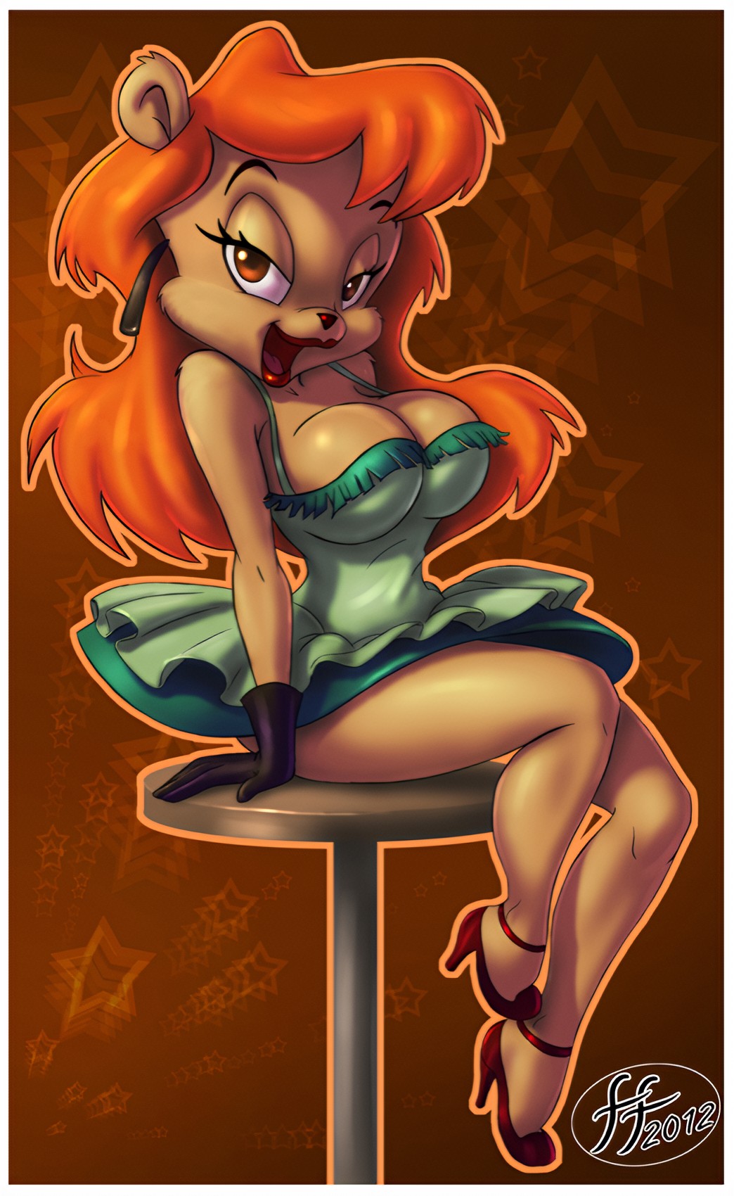 14-bis, 1girl, 2012, animal_ears, artist_name, bear, bear_ears, bear_girl