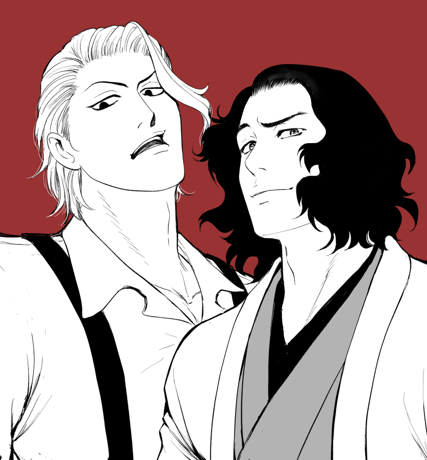 2boys, adam's_apple, akane-banashi, arakawa_maikeru, goekakisan_(adelma), highres, japanese_clothes, kagurabachi