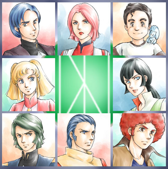 1980s_(style), bes_jordan, cosmo_yuki, deck_afta, densetsu_kyojin_ideon, gije_zaral, hatari_naburu, karala_ajiba, kasha_imhof, retro_artstyle, rapappa, sheryl_formosa