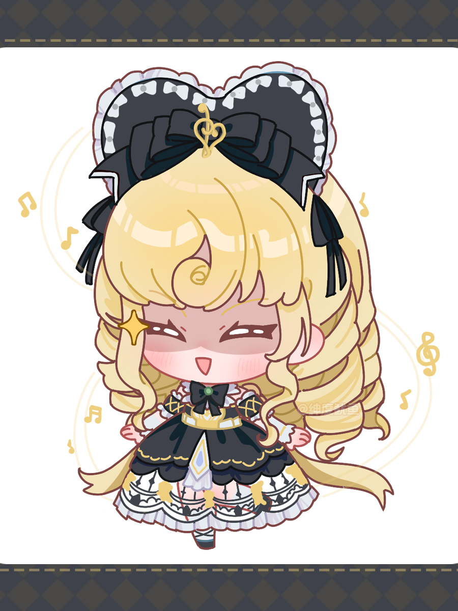 1girl, ankle_ribbon, argyle_border, back_bow, bare_shoulders, black_bonnet, black_border, black_bow