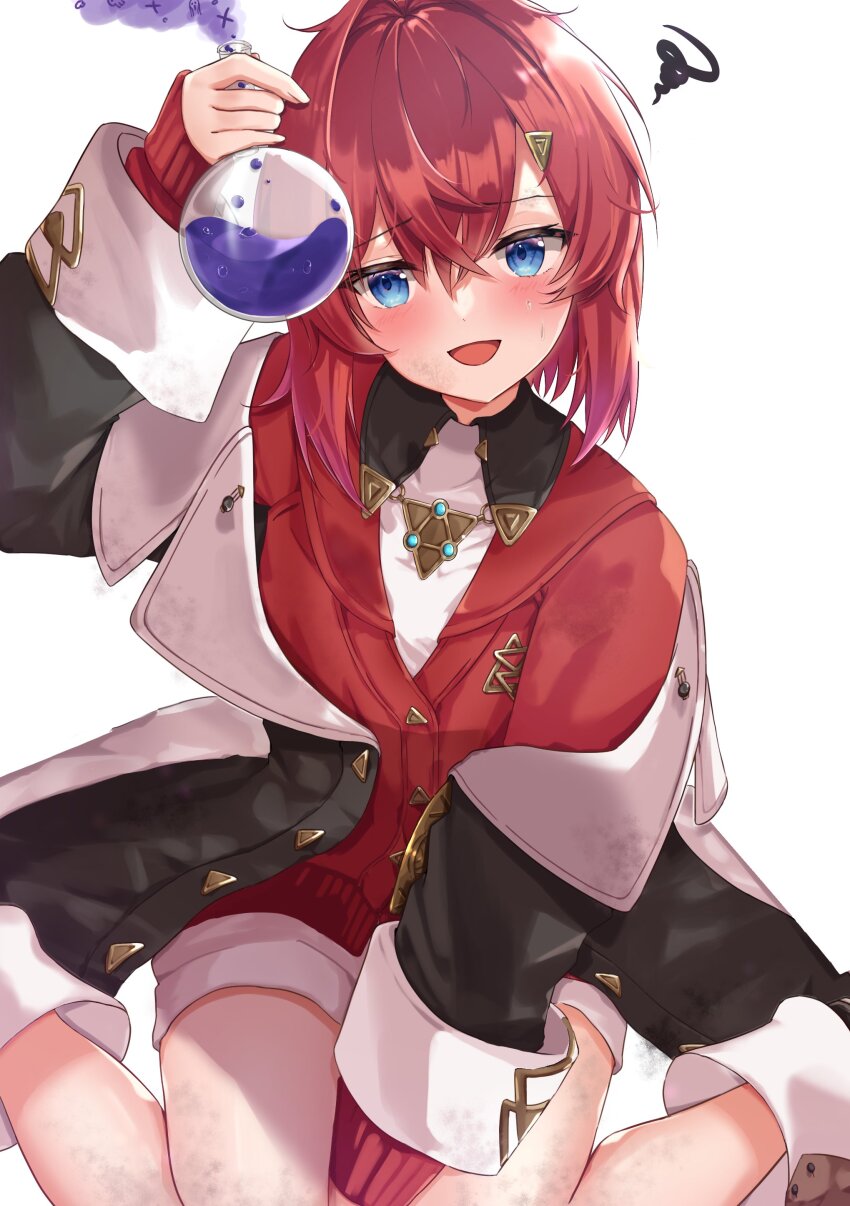 1girl, absurdres, ange_katrina, ange_katrina_(1st_costume), baby_mn9, black_coat, blue_eyes, blush