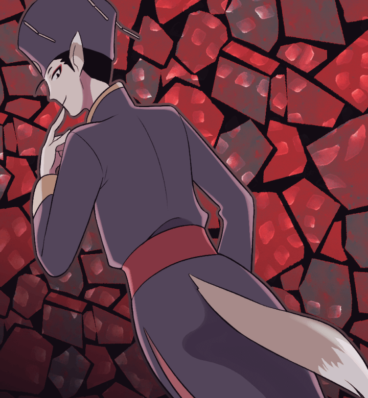 1boy, ahoge, black_hair, breath_of_fire, breath_of_fire_iv, closed_mouth, eyeshadow, finger_to_mouth