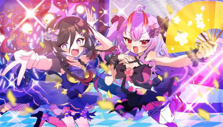 absurdres, alice_hoshihime, black_hair, breasts, highres, idol, idol_clothes, kamihoshi_project