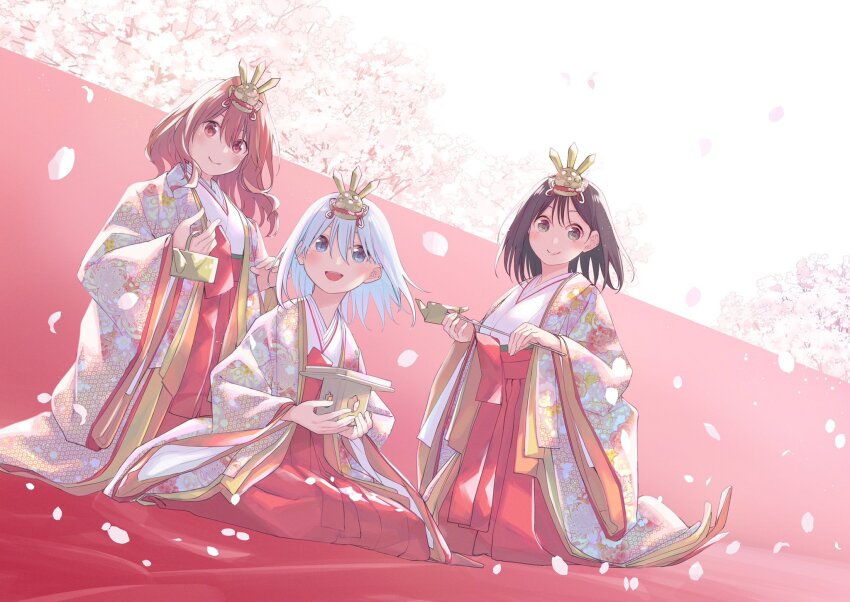 3girls, amagami-san_chi_no_enmusubi, amagami_asahi, amagami_yae, amagami_yuna, black_hair, blue_eyes, blue_hair