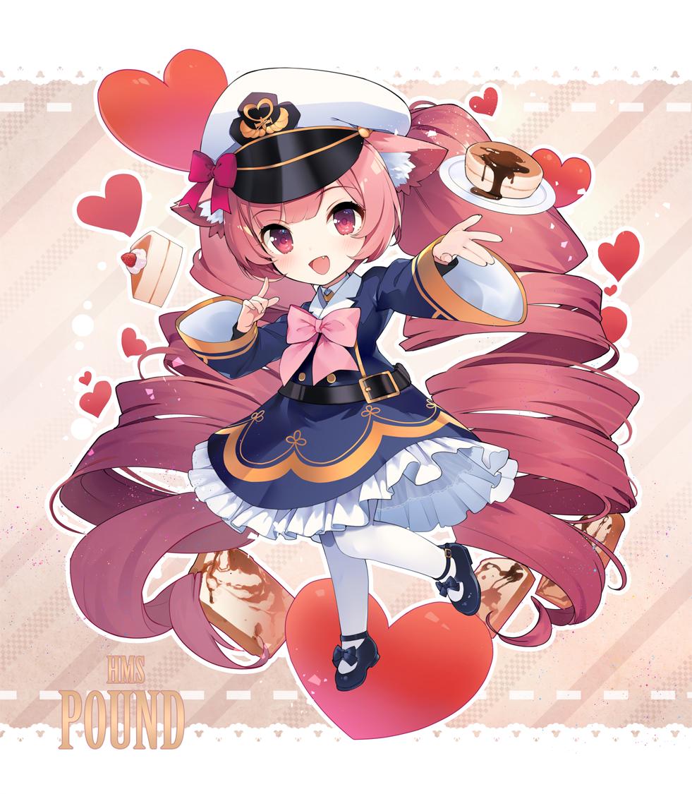 1girl, animal_ear_fluff, animal_ears, azur_lane, blush, bow, cake, cat_ears