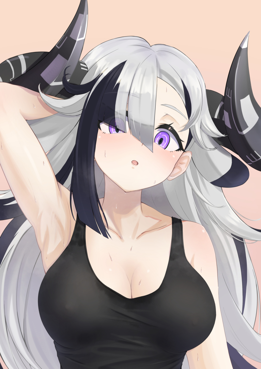 1girl, acedia_(magicami), animal_ears, breasts, cleavage, collarbone, demon_girl, highres