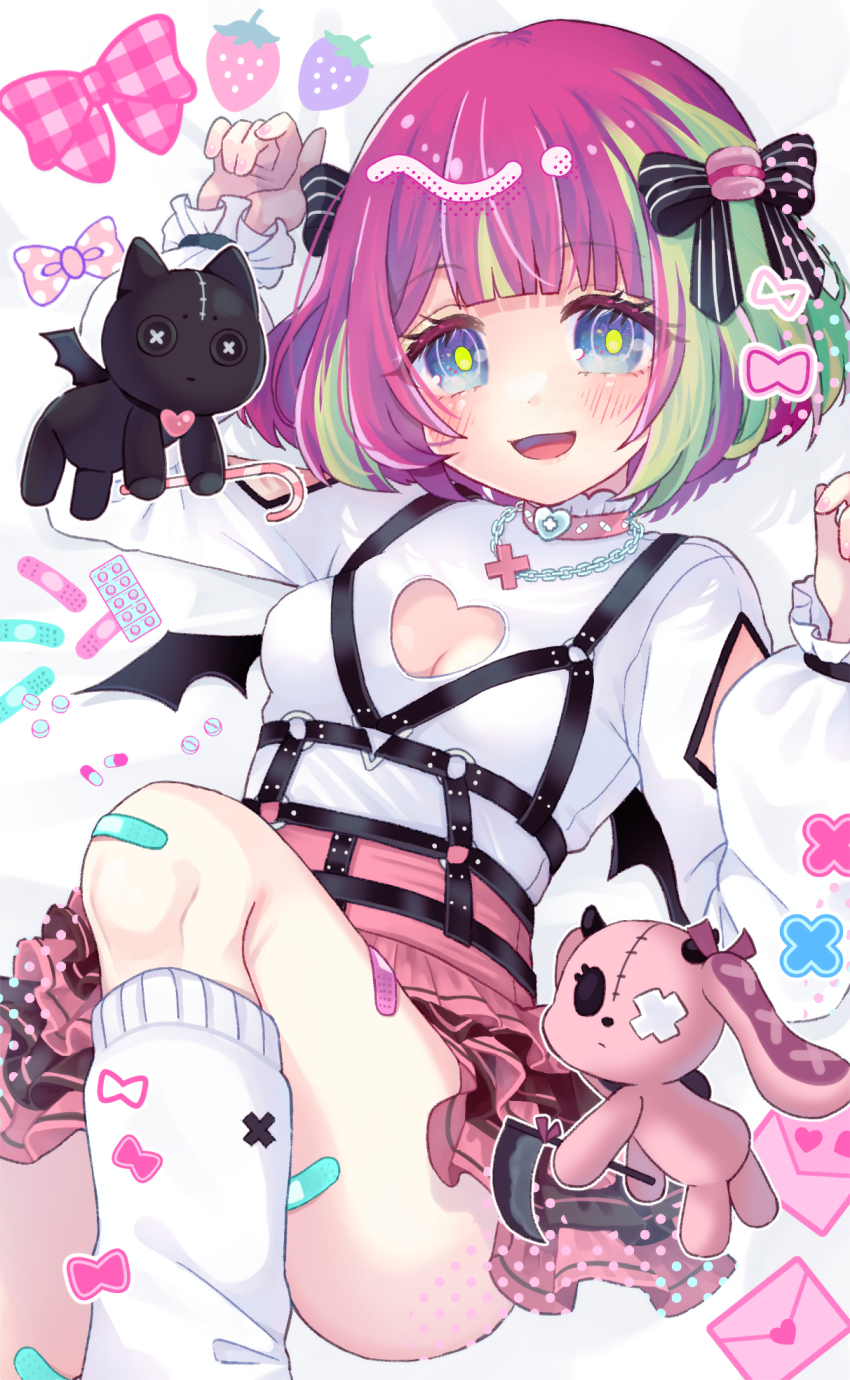 artist_request, avaritia_(magicami), breasts, highres, looking_at_viewer, magicami, multicolored_hair, short_hair