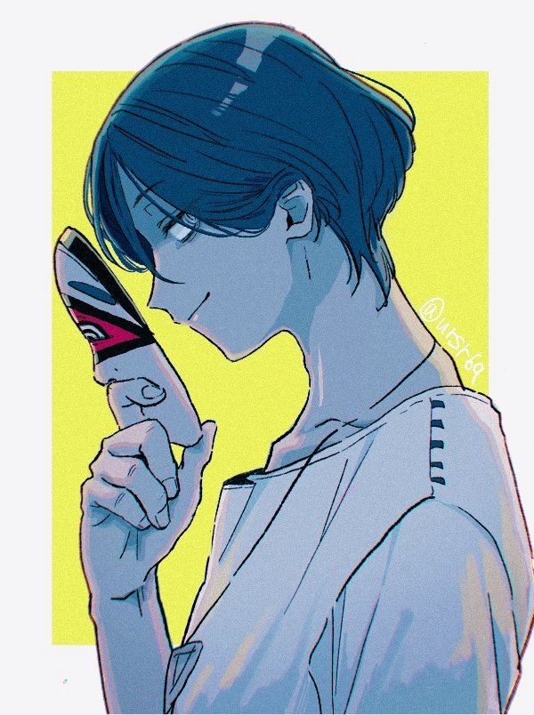 1boy, commentary_request, holding, holding_mask, jewelry, looking_at_viewer, male_focus, mask