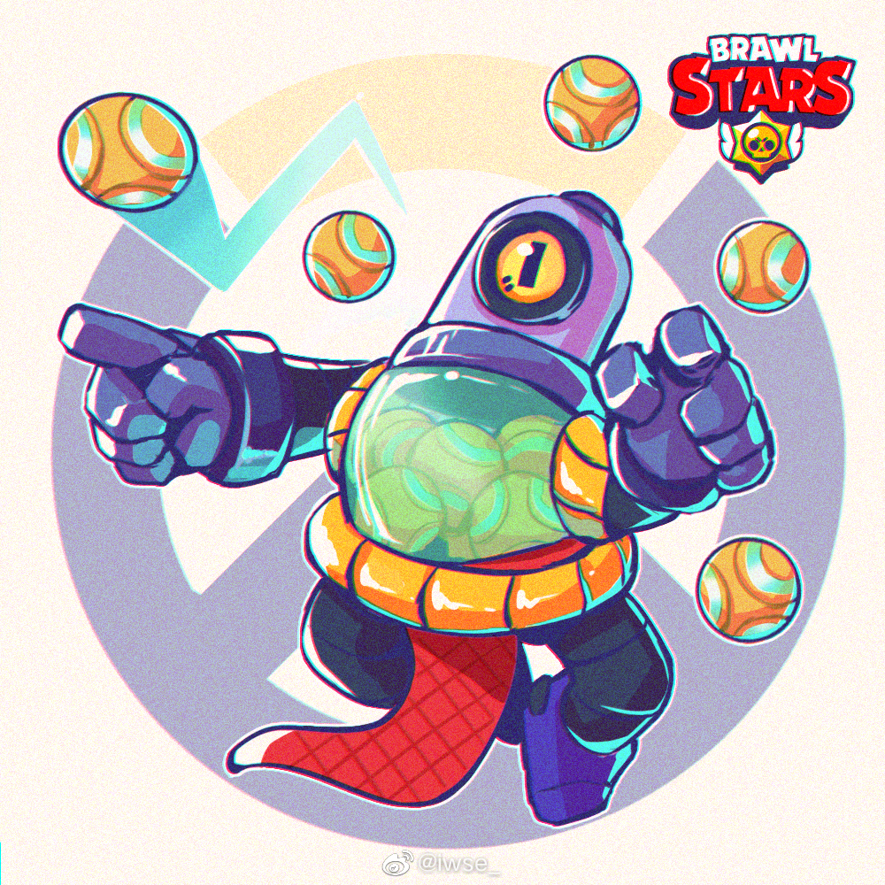 1boy, alternate_costume, arms_up, ball, black_eyes, brawl_stars, chromatic_aberration, colored_sclera