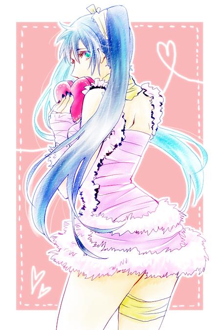 1girl, aqua_eyes, asukawvm, bare_arms, bare_shoulders, blue_hair, blue_nails, box