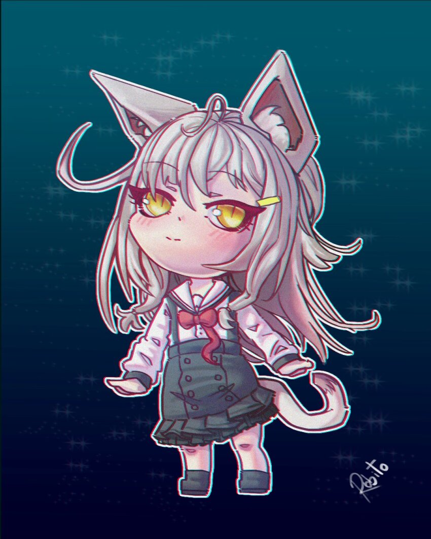 ahoge, animal_ears, cat_ears, cat_girl, cat_tail, chibi, commission, highres