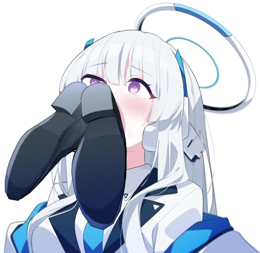 1girl, 1other, blazer, blue_archive, blue_necktie, cave_divers_(meme), collared_shirt, commentary