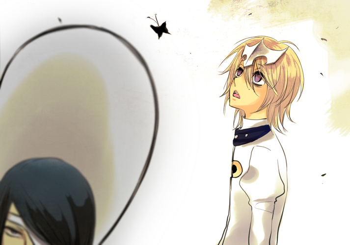 2boys, apu, arrancar, black_hair, bleach, blonde_hair, bug, butterfly