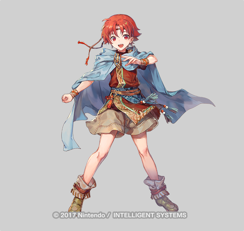 1boy, azu-taro, belt, boots, bracelet, cape, circlet, copyright_notice