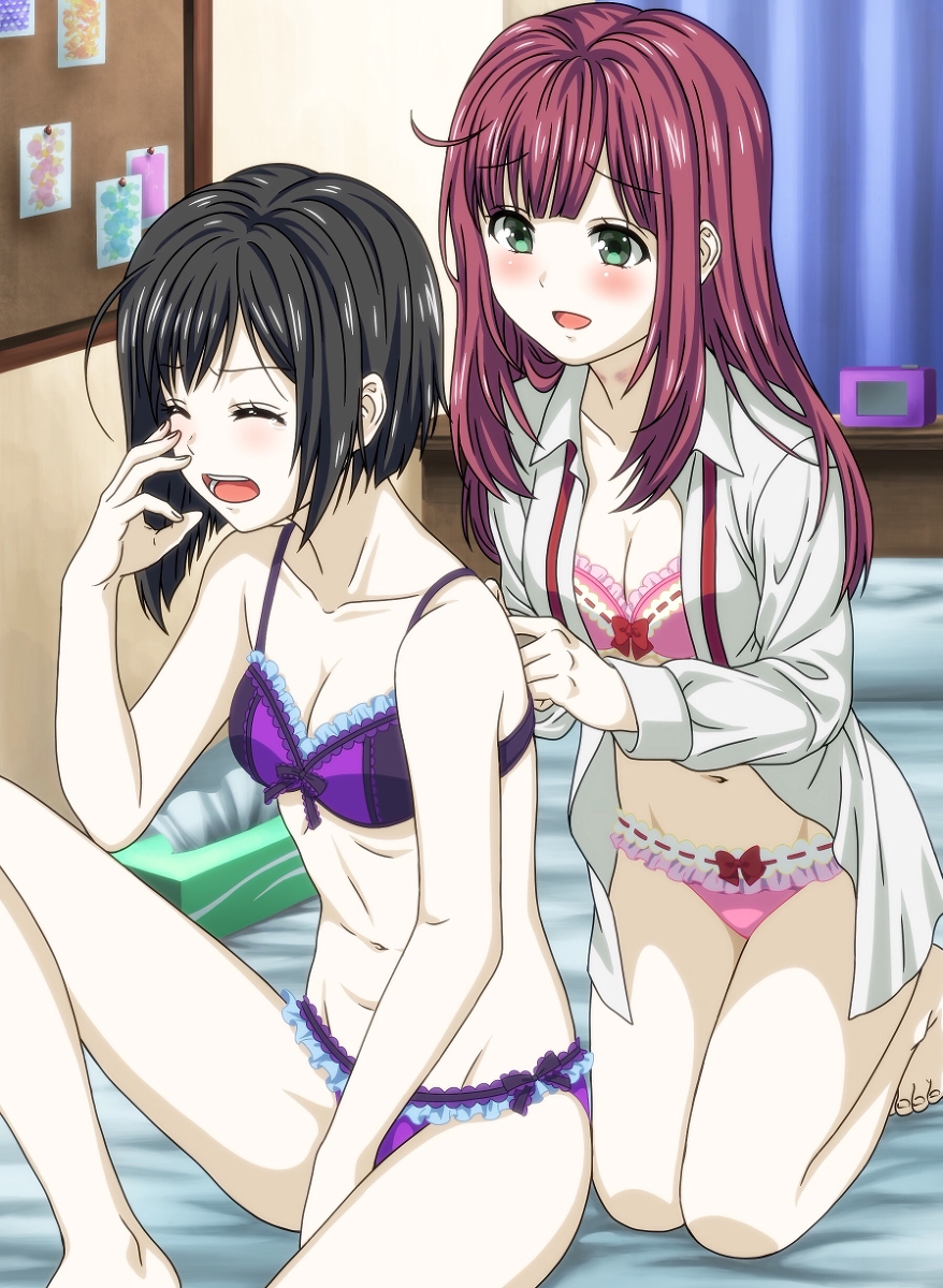 2girls, aftersex, highres, homura_suzuko, lostorage_wixoss, morikawa_chinatsu, multiple_girls, tagme