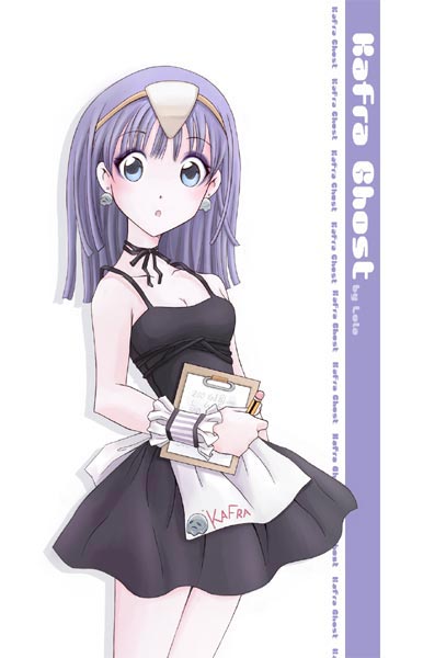 1girl, alternate_costume, bad_id, black_dress, blue_eyes, blush, breasts, cleavage