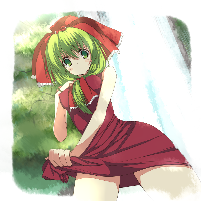 1girl, akisa, bad_id, bad_pixiv_id, blush, bow, breast_suppress, breasts