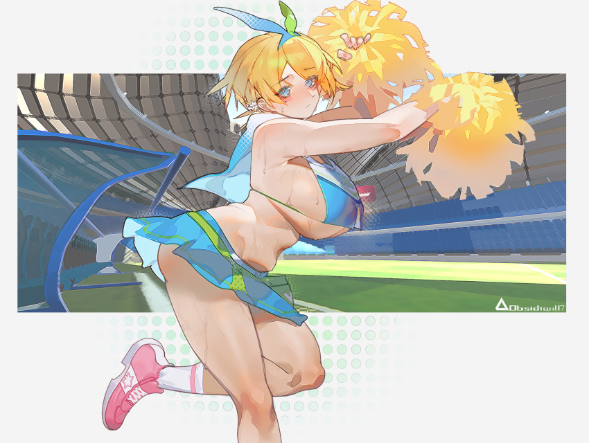 1girl, blonde_hair, blue_eyes, breasts, cheerleader, girls'_frontline, girls'_frontline_2:_exilium, highres