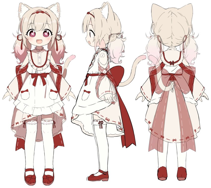 1girl, amai_hiyo, amai_hiyo_(sister), animal_ears, blush, cat_ears, cat_tail, commentary_request, hair_between_eyes, hair_ornament, highres, indie_virtual_youtuber, long_hair, looking_at_viewer, low_twintails, messy_hair, nipeira, open_mouth, portrait, purple_eyes, simple_background, solo, tail, twintails, virtual_youtuber, white_background