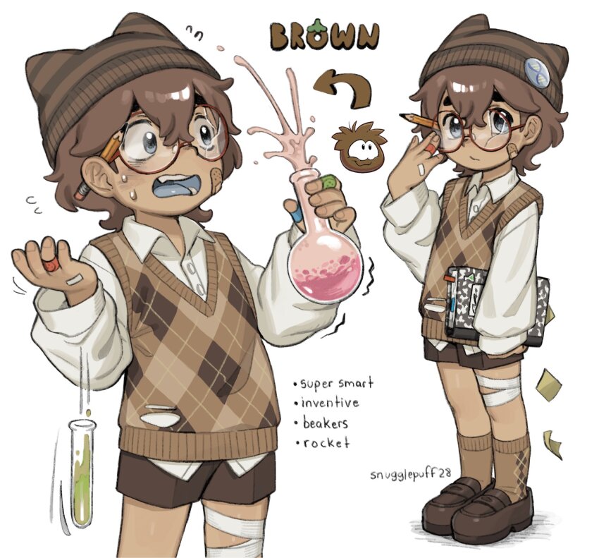 bandaid, bandaid_on_face, bandaid_on_finger, bandaid_on_hand, beanie, blue_eyes, brown_hair, child