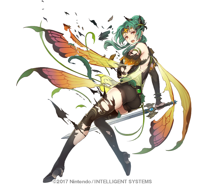 1girl, amiti, black_boots, boots, breasts, bridal_gauntlets, brown_eyes, butterfly_wings