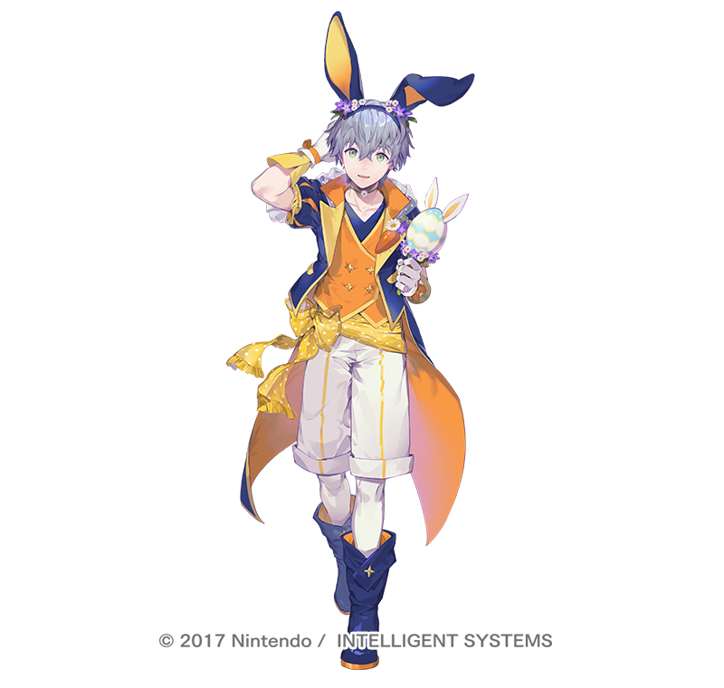 1boy, animal_ear_hairband, animal_ears, ashe_ubert, ashe_ubert_(spring), blue_boots, blue_hair, blue_hairband