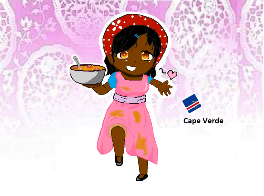 1girl, axis_powers_hetalia, cape_verde, cape_verdean_flag, chibi, original, pastalovingwatson