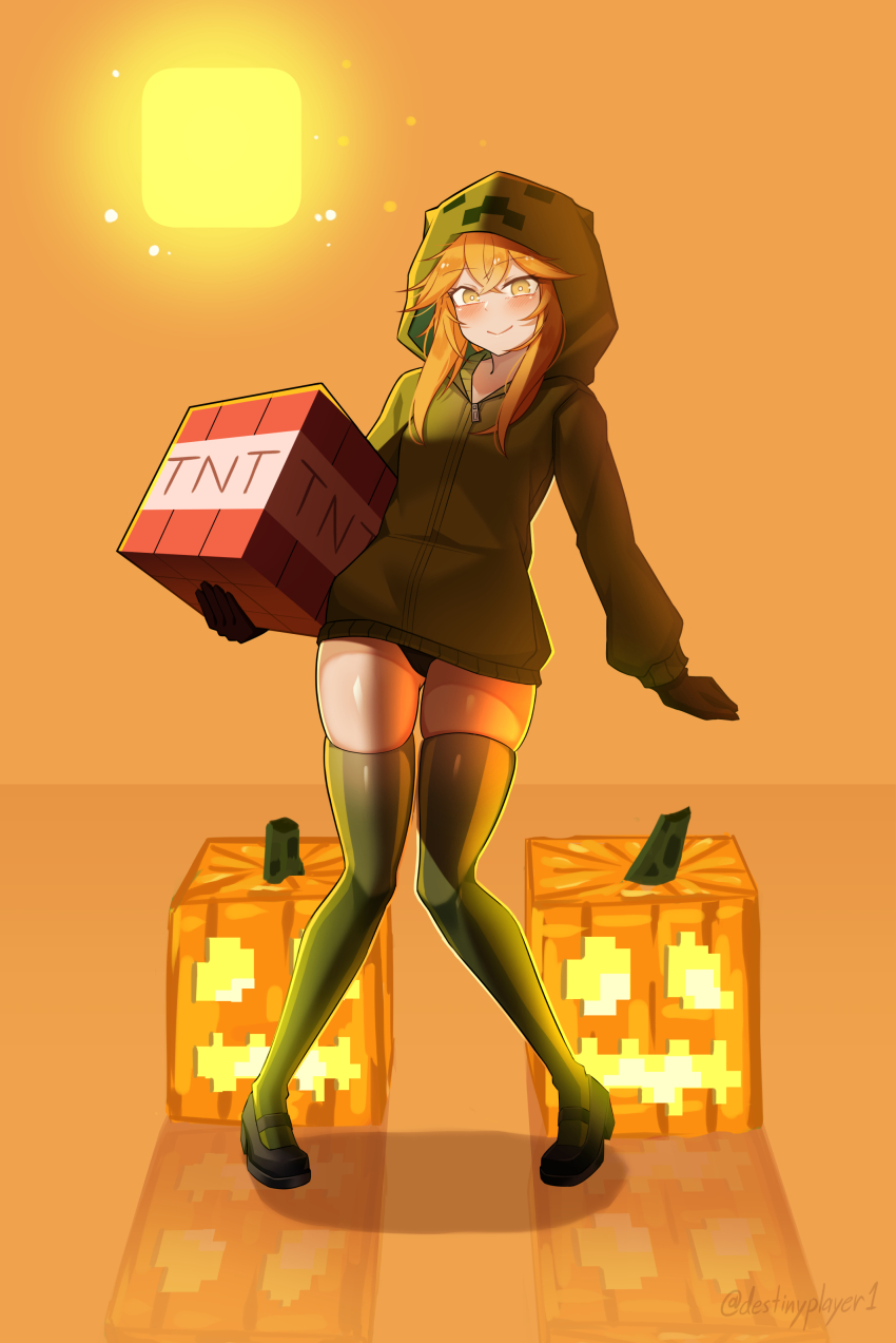 1girl, absurdres, closed_mouth, creeparka, creeper, cupa_(at2.), destinyplayer1, explosive