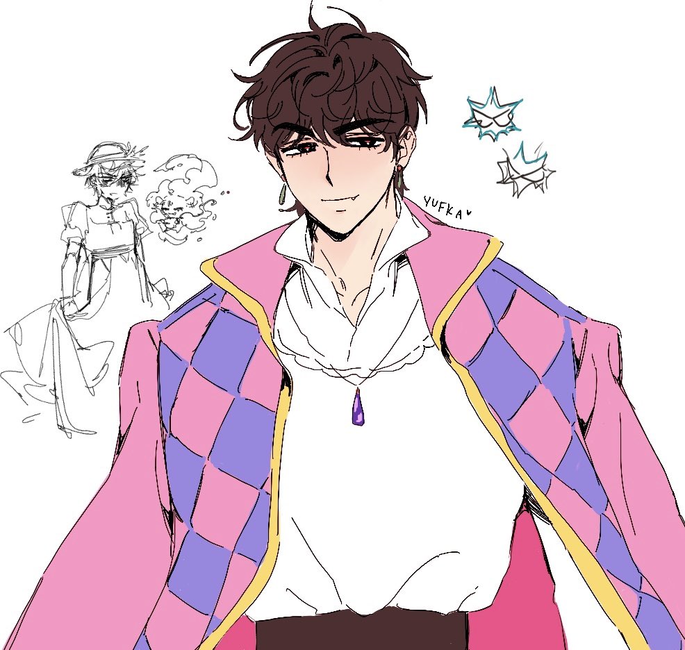 2boys, alien_stage, black_eyes, black_hair, collared_shirt, cosplay, crossdressing, crossdressing_(mtf)