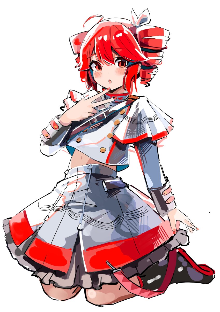 :o, absurdres, ahoge, belt, black_belt, black_boots, black_skirt, blush