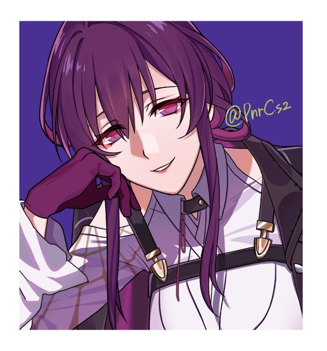 1girl, black_jacket, border, gloves, hair_between_eyes, honkai:_star_rail, honkai_(series), jacket