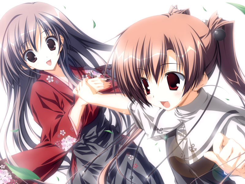 00s, 2girls, brown_hair, game_cg, h2o_footprints_in_the_sand, inagaki_setsuna, japanese_clothes, kimono