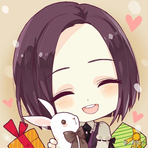 1girl, ^_^, animal, artist_name, black_bow, black_necktie, blunt_ends, bob_cut