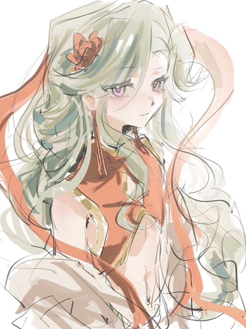 1girl, call_of_cthulhu, cang_miao_shan_yi_hua, chinese_commentary, cleavage_cutout, closed_mouth, clothing_cutout, commentary_request