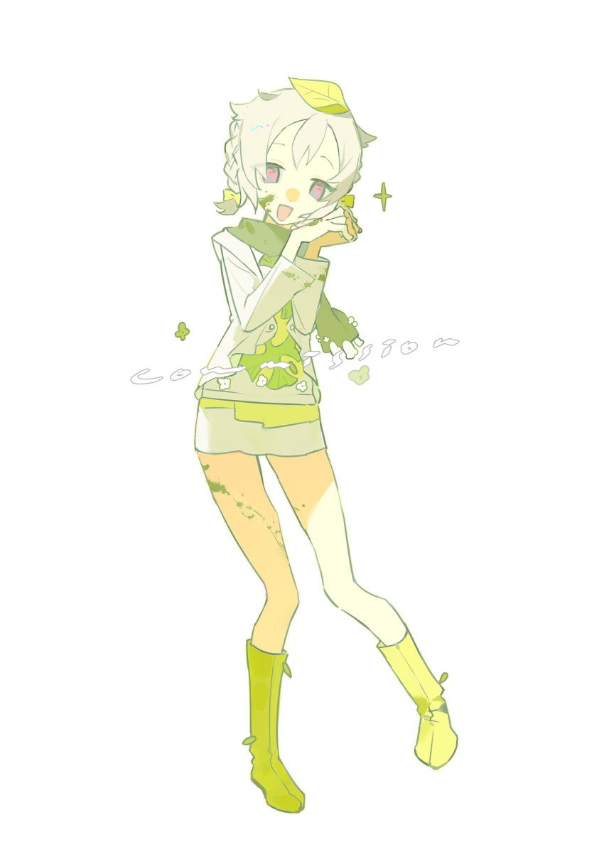 1girl, blood, blood_on_clothes, blood_on_face, blood_on_hands, blood_on_leg, boots, braid