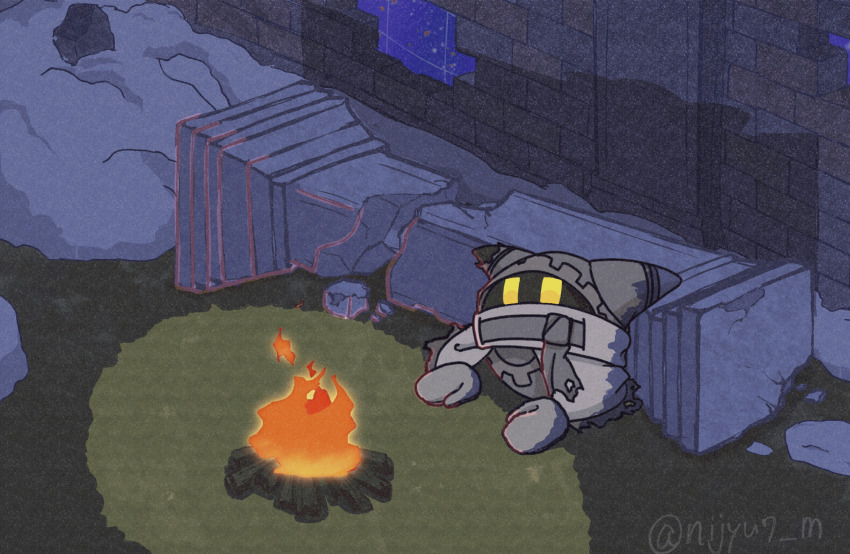 animated, animated_gif, brick_wall, broken_pillar, campfire, fire, gloves, grey_gloves