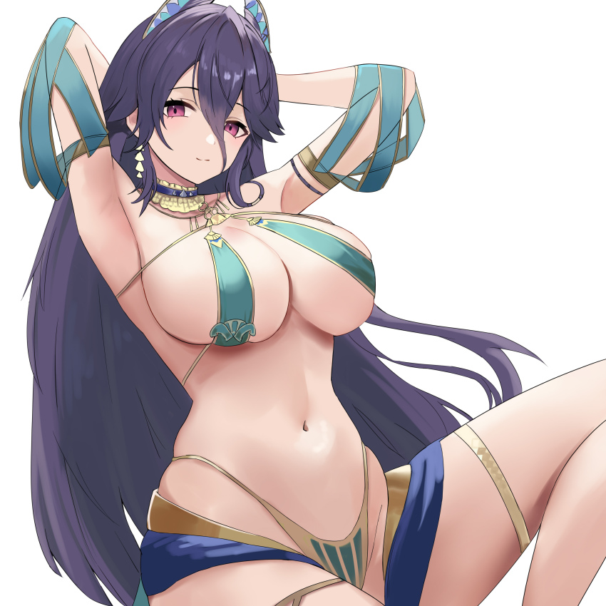 1girl, absurdres, armlet, armpits, arms_behind_head, azur_lane, breasts, chi_an_(azur_lane)