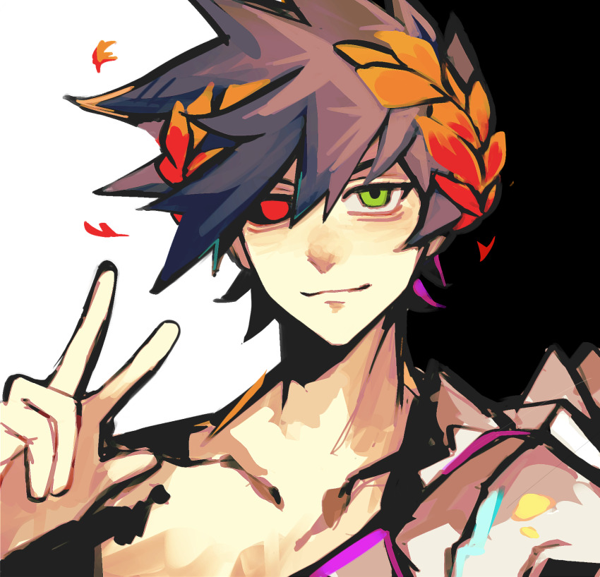 1boy, black_hair, black_sclera, chinese_commentary, closed_mouth, collarbone, colored_sclera, commentary_request