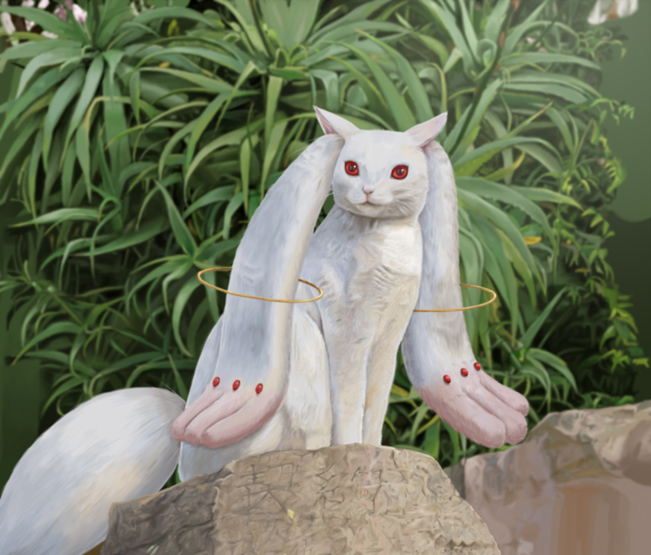 10s, kyubey, mahou_shoujo_madoka_magica, realistic, red_eyes, still_life, unagi88