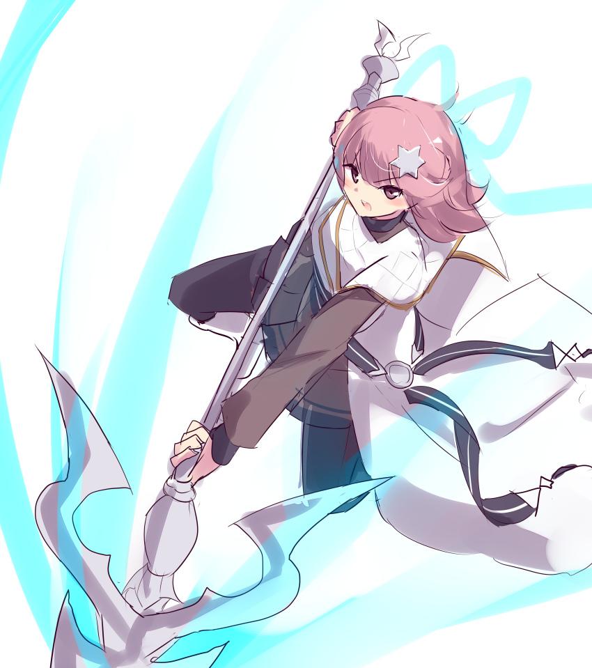 1girl, absurdres, blush, brown_eyes, duel_monster, exosister_kaspitell, exosister_stella, hair_ornament