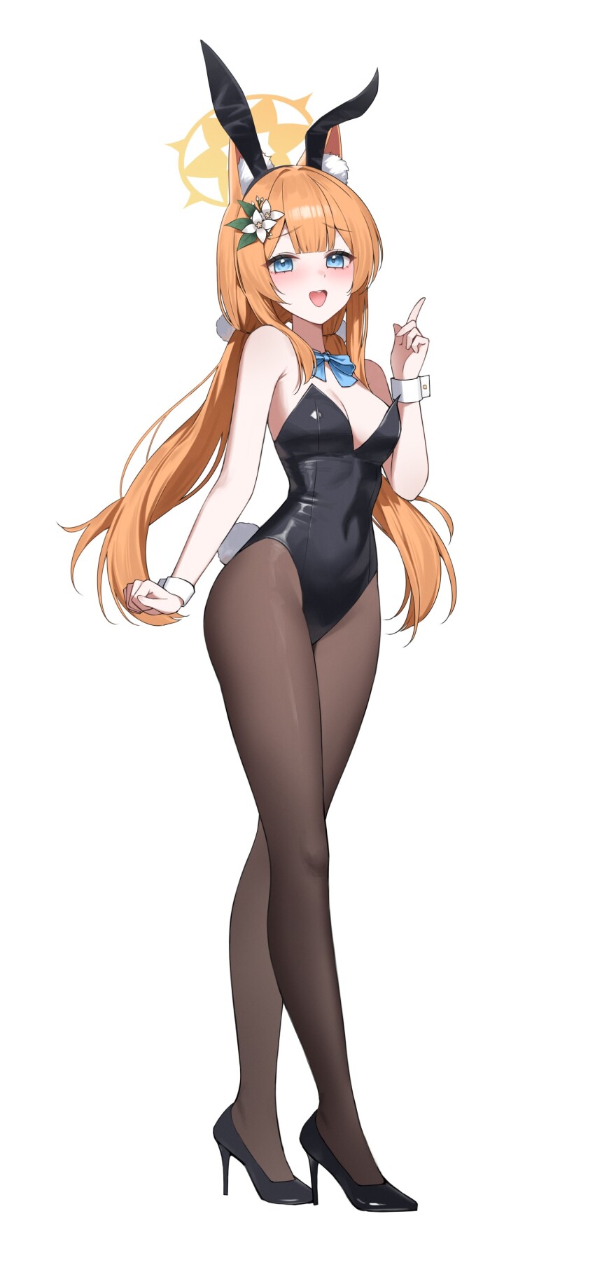 1girl, :d, absurdres, animal_ear_fluff, animal_ears, bare_shoulders, black_leotard, black_shoes