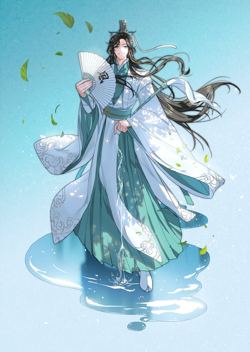 1boy, absurdres, boots, brown_hair, chinese_clothes, choko_(cup), clenched_teeth, cup