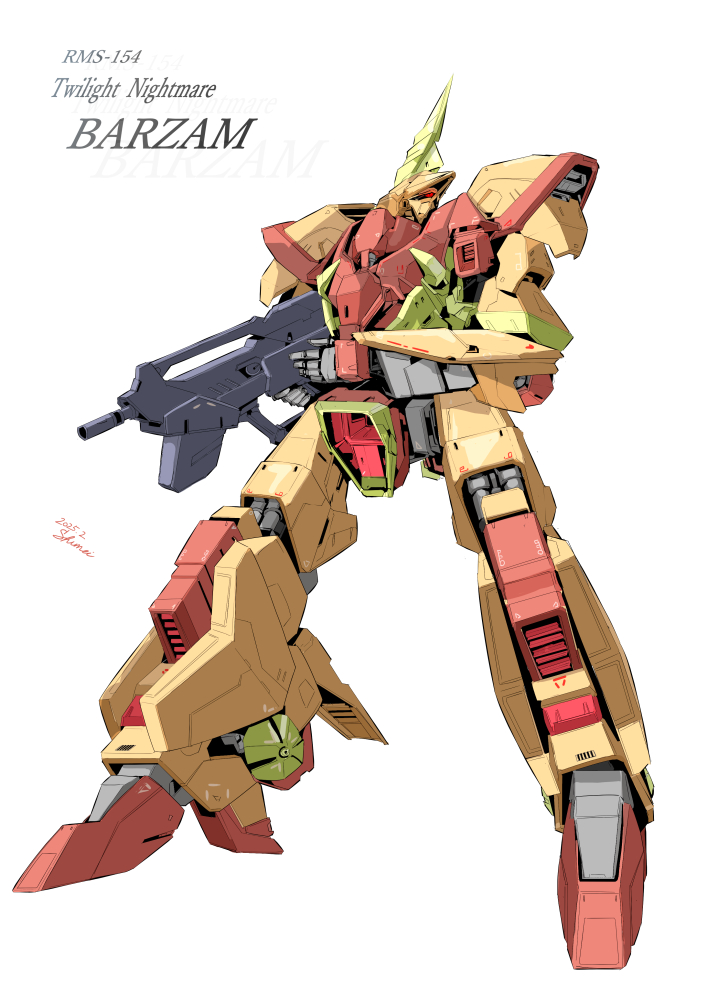 artist_name, barzam, beam_rifle, character_name, color_variation, commentary_request, dated, energy_gun