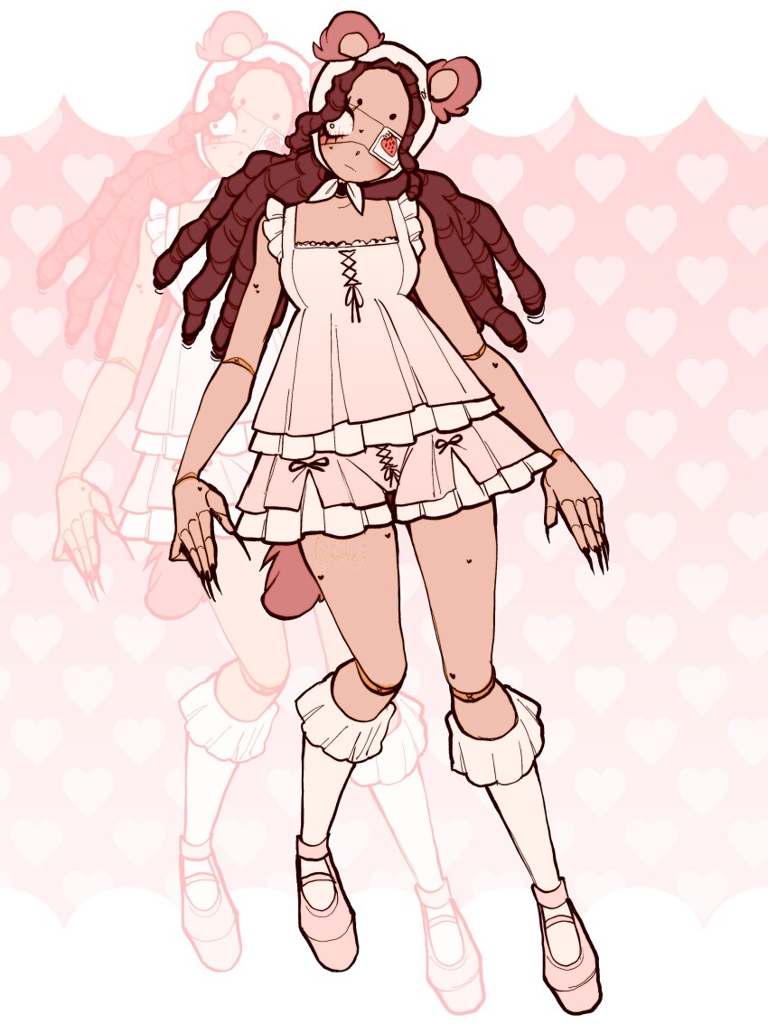 1girl, absurdres, animal_ears, bear_ears, bear_girl, bear_tail, camisole, culottes