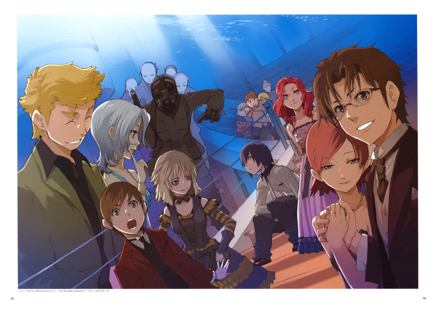 00s, 5girls, 6+boys, absurdres, alternate_hairstyle, baccano!, bags_under_eyes, blue_eyes