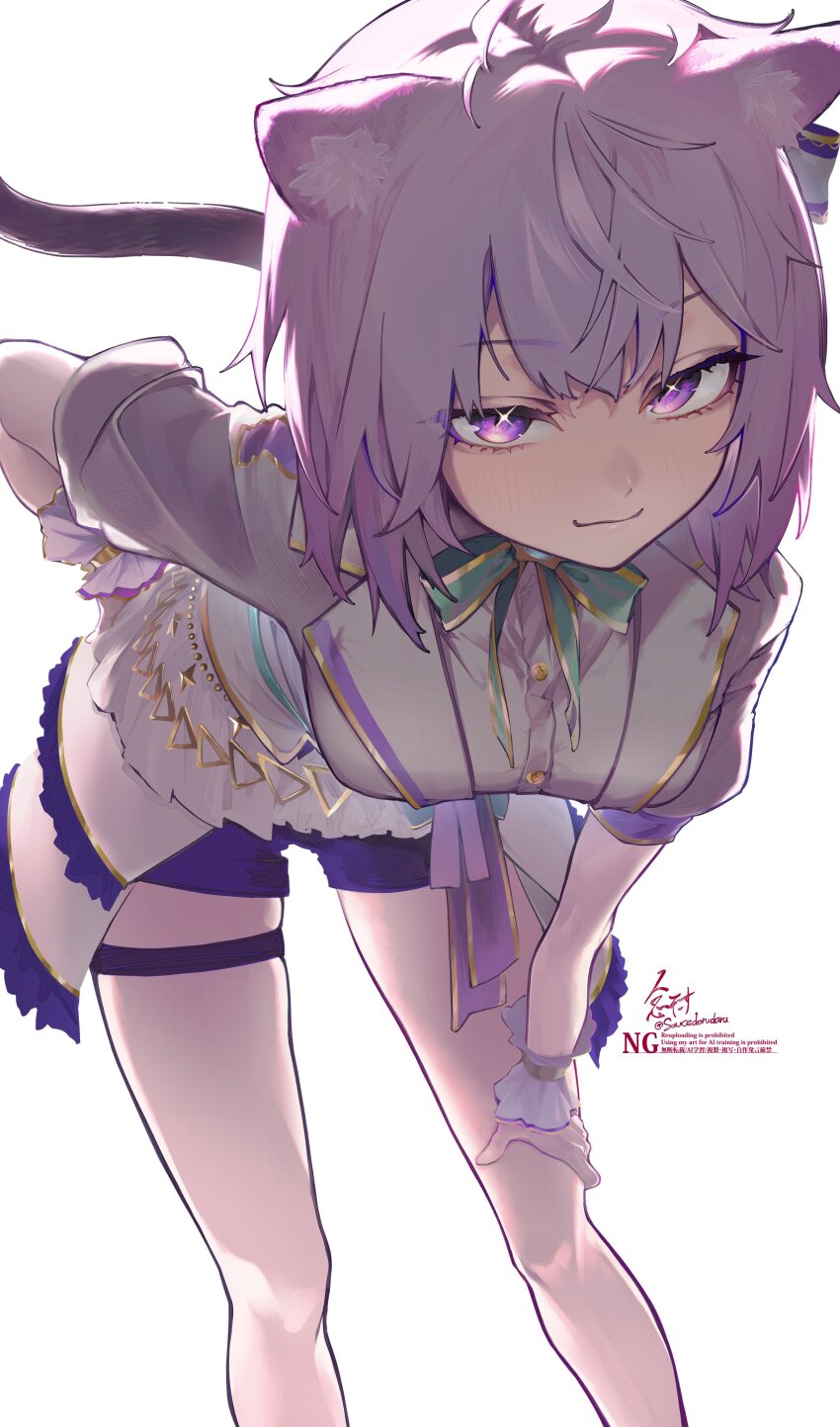 1girl, absurdres, animal_ears, breasts, cat_ears, cat_girl, cat_tail, frills