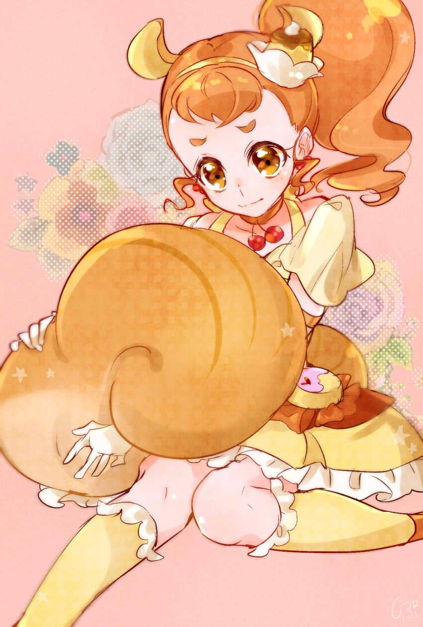 1girl, animal_ears, arisugawa_himari, brown_choker, brown_eyes, brown_hair, choker, closed_mouth