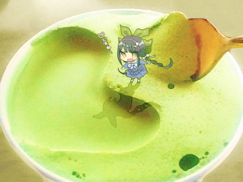 1girl, black_hair, bow, chabashira_tenko, chibi, chibi_only, commentary, danganronpa_(series)